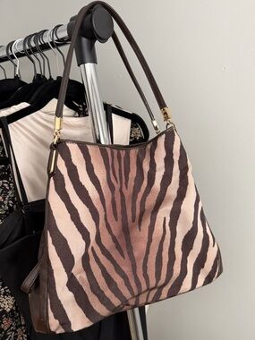 Coach Zebra-Print Madison Pheobe Tote Shoulder Bag
